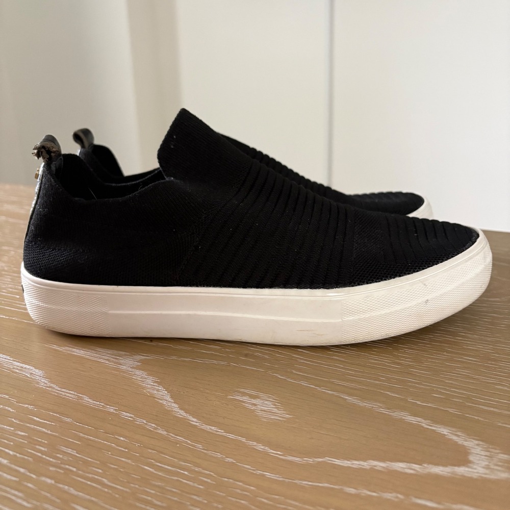Kate Spade New York Gerrard Black Knit Slip On Sneakers Mens 9M Platform Shoes